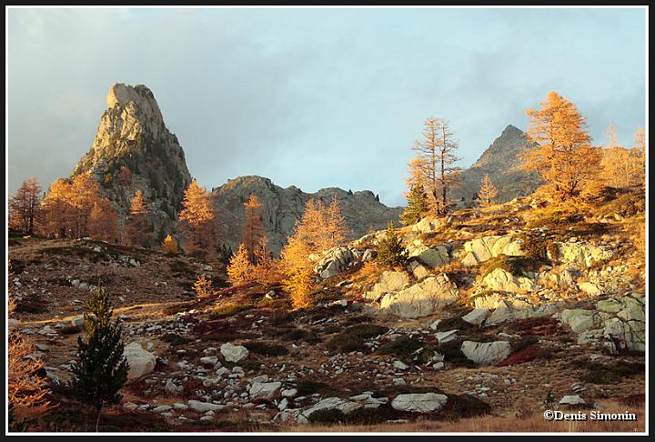 coucher de soleil automnal sur le Mercantour
