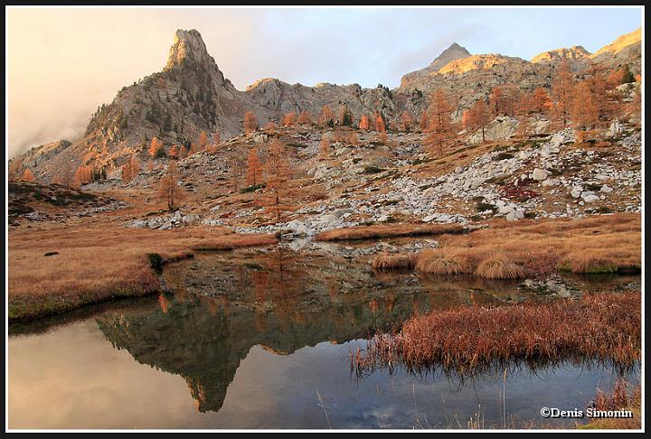coucher de soleil automnal sur le Mercantour